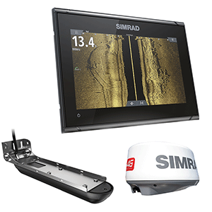 Simrad GO9 XSE Combo w/Active Imaging 3-in-1 Transom Mount Transducer, 4G Radar & C-MAP Pro Chart - 000-14879-001