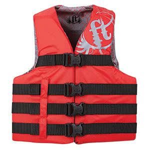 Full Throttle Teen Nylon Life Vest - 90lbs and Over - Red - 112200-100-010-19