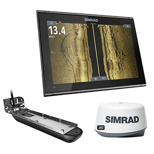 Simrad GO12 XSE Combo w/Active Imaging 3-in-1 Transom Mount Transducer, 3G Radar & C-MAP Pro Chart - 000-14855-001