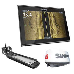 Simrad GO12 XSE Combo w/Active Imaging 3-in-1 Transom Mount Transducer, 4G Radar & C-MAP Pro Chart - 000-14856-001