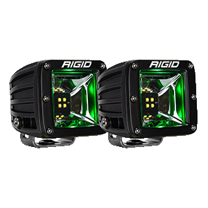 Rigid Industries RIGID Industries Radiance Scene Lights - Surface Mount Pair - Black w/Green LED Backlight - 68203