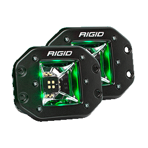 Rigid Industries RIGID Industries Radiance Scene Lights - Flush Mount Pair - Black w/Green LED Backlights - 68213