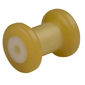 C.E. Smith Spool Roller 4" - 1/2" ID - Gold TPR w/Bushing White Solid - 29710