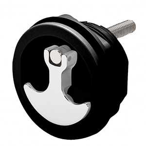Whitecap Compression Handle CP Zinc/Black Nylon Non-Locking - 1/4 Turn - S-9417BC