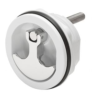 Whitecap Compression Handle CP Zinc/White Nylon Non-Locking - 1/4 Turn - S-9417WC