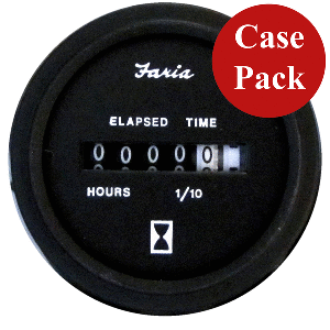 Faria Beede Instruments Faria Heavy-Duty 2" Hourmeter (10,000 Hours) (12-32 VDC) - Black *Bulk Case of 24* - MH0042B