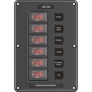 Blue Sea Systems Blue Sea 4322 Circuit Breaker Switch Panel 6 Position - Gray