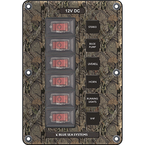 Blue Sea Systems Blue Sea 4325 Circuit Breaker Switch Panel 6 Position - Camo