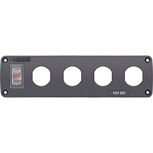 Blue Sea Systems Blue Sea Water Resistant USB Accessory Panel - 15A Circuit Breaker, 4x Blank Apertures - 4369
