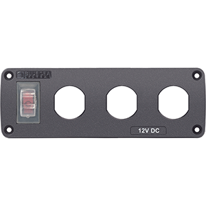 Blue Sea Systems Blue Sea 4367 Water Resistant USB Accessory Panel - 15A Circuit Breaker, 3x Blank Apertures