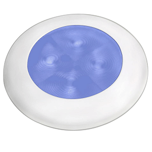 HELLA MARINE Hella Marine Blue LED Round Courtesy Lamp - White Bezel - 24V - 980503241