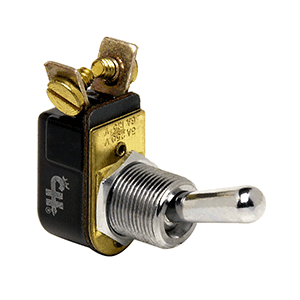 Cole Hersee Light Duty Toggle Switch SPST Off-On 2 Screw - Nickel Plated Brass - 5558-BP