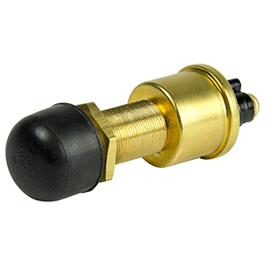 Cole Hersee Heavy Duty Push Button Switch w/Rubber Cap SPST Off-On 2 Screw - 35A - M-626-BP