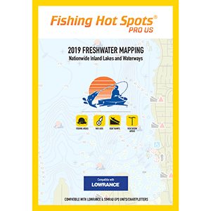 Fishing Hot Spots PRO USA 2019 Freshwater Mapping Nationwide Inland Lakes & Waterways f/Lowrance & Simrad Units - E119
