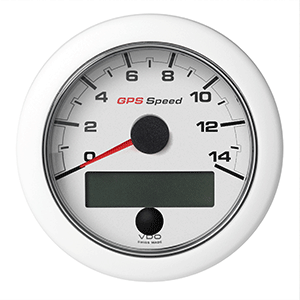 VDO 3-3/8" (85mm) OceanLink GPS Speedometer 0-14 - White Dial & Bezel - A2C1352010001