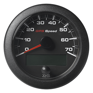 VDO 3-3/8" (85mm) OceanLink GPS Speedometer 0-70 - Black Dial & Bezel - A2C1351990001