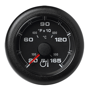 VDO 2-1/6" (52MM) OceanLink Pyrometer 1650° F/900° C - Black Dial & Bezel - A2C1349700001