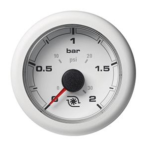 VDO 2-1/16" (52MM) OceanLink Boost Pressure 2 Bar / 30 PSI White Dial & Bezel - A2C1066150001