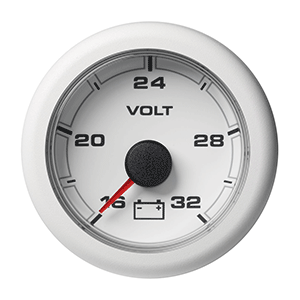 VDO 2-1/16" (52MM) OceanLink Battery Voltage 16 – 32V White Dial & Bezel - A2C1066130001