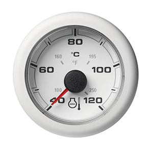 VDO 2-1/16" (52mm) OceanLink Ocean Link Temperature 120 °C / 250 °F - White Dial & Bezel - A2C1065970001