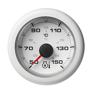 VDO 2-1/16" (52mm) OceanLink Engine Oil Temperature 150 °C / 300 °F - White Dial & Bezel - A2C1065860001