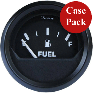 Faria Beede Instruments Faria Euro Black 2" Fuel Level Gauge (E-1/2-F) *Bulk Case of 24* - GP9357
