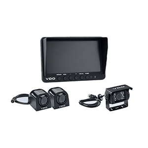 VDO 7" Quad Display w/2 Black Side Mount Cameras & 2 Large Black Rear View Cameras - A2C59519821