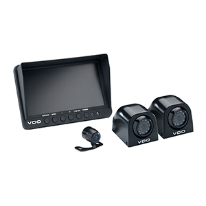 VDO 7" Quad Display w/2 Black Side Mount Cameras & 1 Black Rear View Mini Camera w/Parking Guide Lines - A2C59519822
