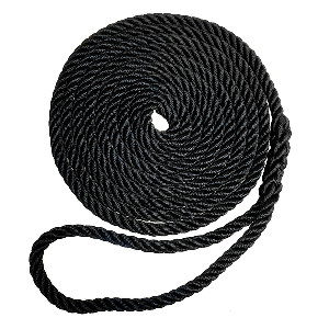 Robline Premium Nylon 3 Strand Dock Line - 3/8&quot; x 15&#39; - Black CD-76887