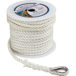 Sea-Dog Twisted Anchor Line 3/8" x 60&rsquo; - White - 301110060WH-1