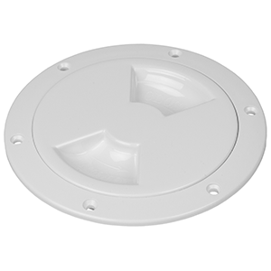Sea-Dog Smooth Quarter Turn Deck Plate - White - 4" - 336140-1
