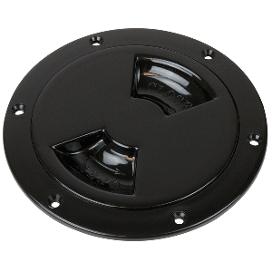 Sea-Dog Quarter-Turn Smooth Deck Plate w/Internal Collar - Black - 4" - 336345-1