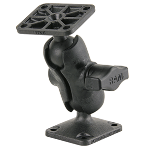 RAM Mounting Systems RAM Mount Composite Drill-Down Double Ball Mount w/Rectangle AMPS Plates - RAP-B-141U-A