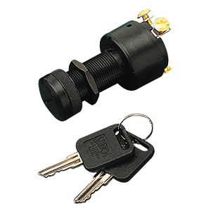 Sea-Dog Polyprolylene Three Position Key Ignition Switch w/Cap Long Shaft - 420365-1