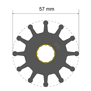 Albin Pump Marine Albin Pump Premium Impeller Kit 57 x 16 x 31.5mm - 12 Blade - Spline Insert - 06-01-012