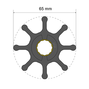 Albin Group Premium Impeller Kit 65 x 16 x 37mm - 8 Blade - Spline Insert