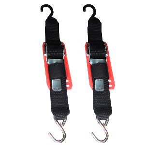 Rod Saver Paddle Buckle Trailer Tie-Down w/Vinyl Pad - 2" x 4' - Pair - 2PB4VP