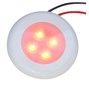 Aqua Signal Bogota 4 LED Round Light - Red LED w/White Plastic/Optional Chrome Housing - 16411-7