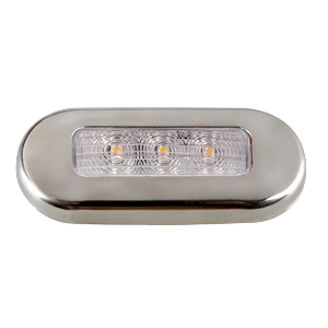 Aqua Signal Cordoba LED Oblong Oval Courtesy Light - 12V - Warm White w/Stainless Steel Housing - 16430-7