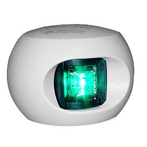 Aqua Signal Series 33 Starboard LED Side Mount Light - White Housing - 33203-7