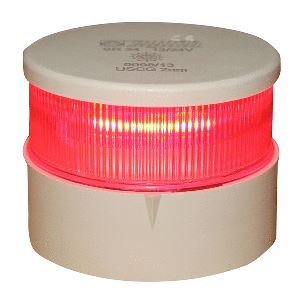 Aqua Signal Series 34 All-Round Mast Mount Light - Red LED - White Housing - 34005-7