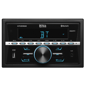 Boss Audio In-Dash Double-DIN, MECH-LESS Multimedia Player MP3 Compatible/BT/AM/FM Stereo w/USB Charger - 60W x 4 - 470BRGB