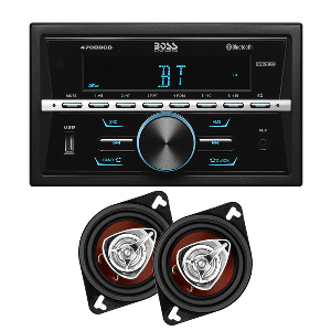 Boss Audio 470BRGB Kit - AM/FM/BT Stereo & Pair of CH3220 3.5" Speakers - Black - 470BRGBKIT