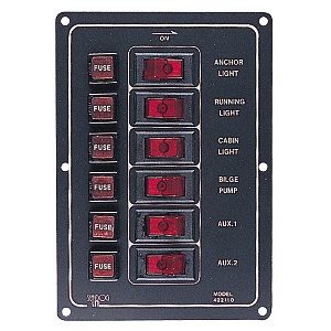 Sea-Dog Aluminum Switch Panel Vertical - 6 Switch - 422110-1