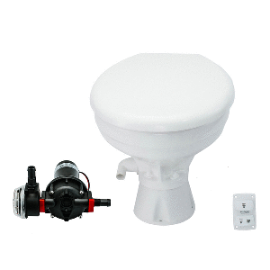 Johnson Pump Aqua T Toilet Silent Electric Comfort - 12V w/Pump
