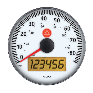 VDO Viewline 3-3/8&quot; (85mm) 85 MPH/140 KMH Electronic Speedometer 12/24V w/o Bezel - Ivory CD-79909
