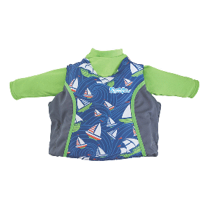 Puddle Jumper Kids 2-in-1 Life Jacket &amp; Rash Guard - Sailboards - 33-55lbs CD-80561