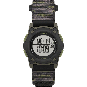 Timex Kid&#39;s Digital 35mm Watch - Green Camo w/Fastwrap Strap CD-80813