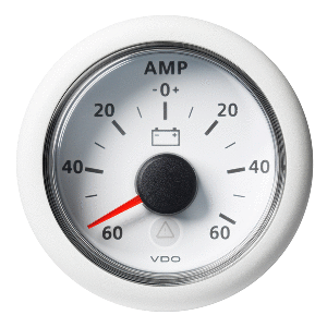 Veratron 52MM (2-1/16&quot;) ViewLine Battery Status Gauge -60/+60AMP - White Dial &amp; Bezel CD-81542