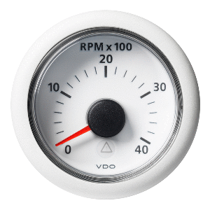 Veratron 2-1/16&quot; (52MM) ViewLine Tachometer - 0 to 4000 RPM - 8 to 32V - White Dial &amp; Bezel CD-81558
